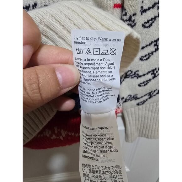 J.Crew Women’s Merino Wool Blend Cream Yes No Crew Neck Sweater Cozy Size M - Picture 12 of 12